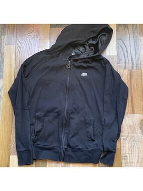 Fox Racing Black Zip Hoodie Womens L Moto Y2K Skate Streetwear